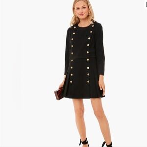 Tuckernuck Black Dress with Gold Buttons